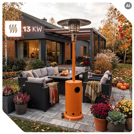 Parasol grzewczy gazowy 13 kW kolor miedziany ogrzewacz tarasowy + pokrowiec WUBER