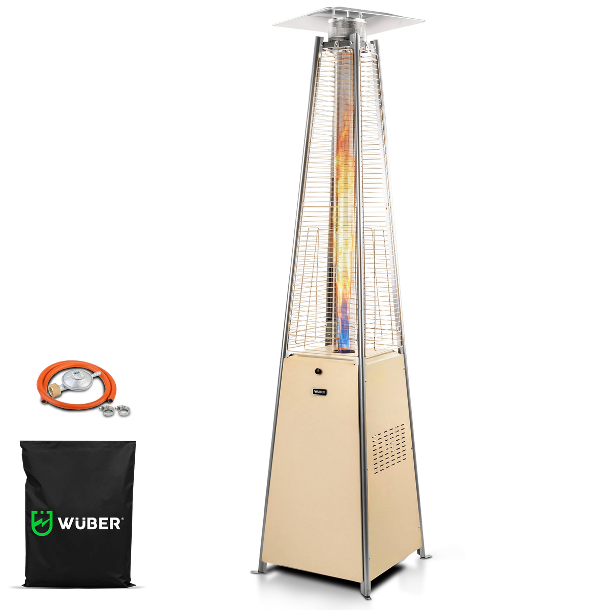 Parasol grzewczy gazowy 13 kW kolor beżowy ogrzewacz piramida + pokrowiec WUBER
