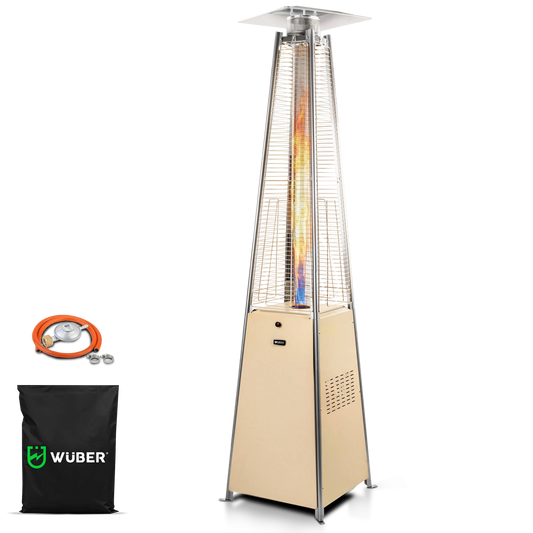 Parasol grzewczy gazowy 13 kW kolor beżowy ogrzewacz piramida + pokrowiec WUBER