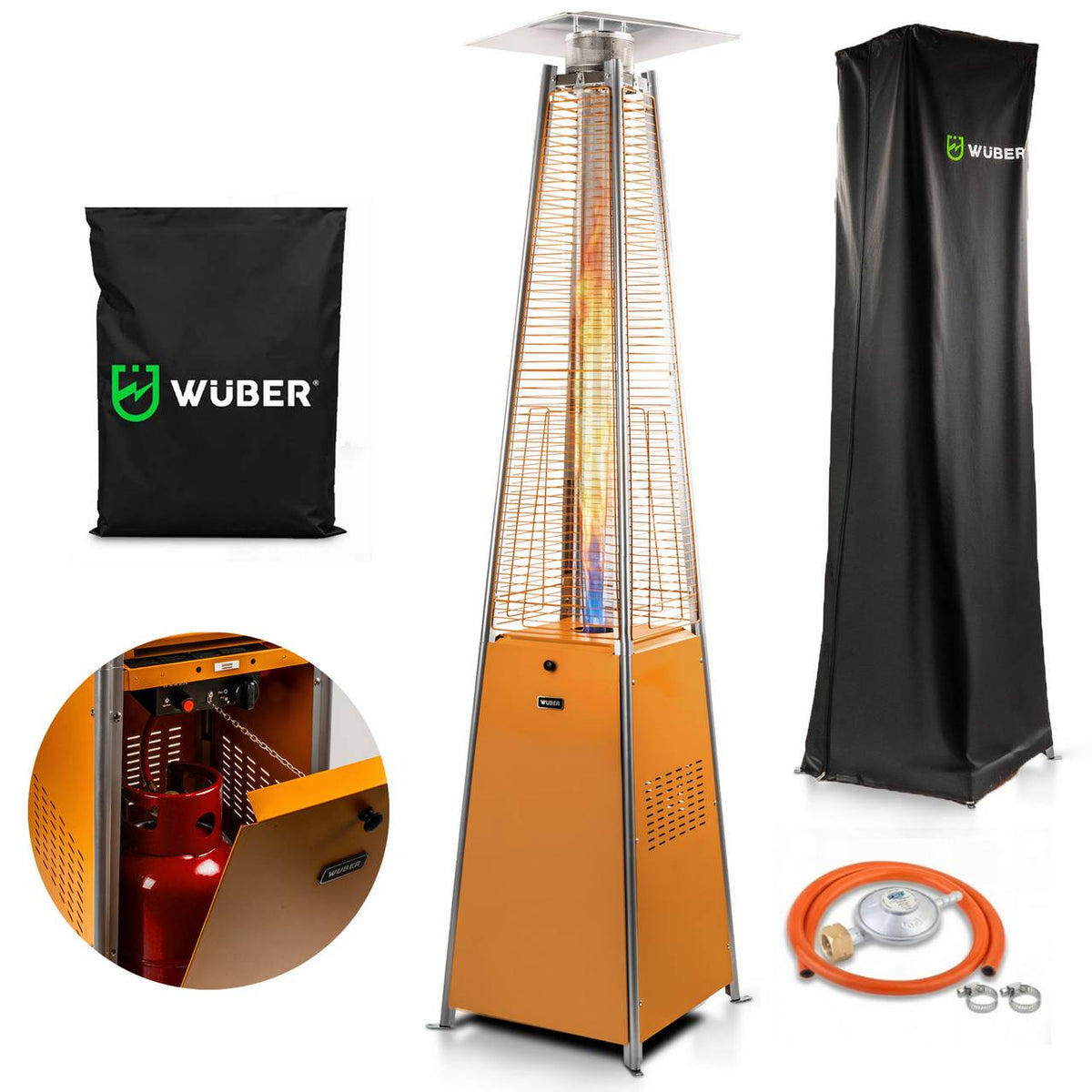 Parasol grzewczy gazowy 13 kW kolor miedziany ogrzewacz tarasowy + pokrowiec