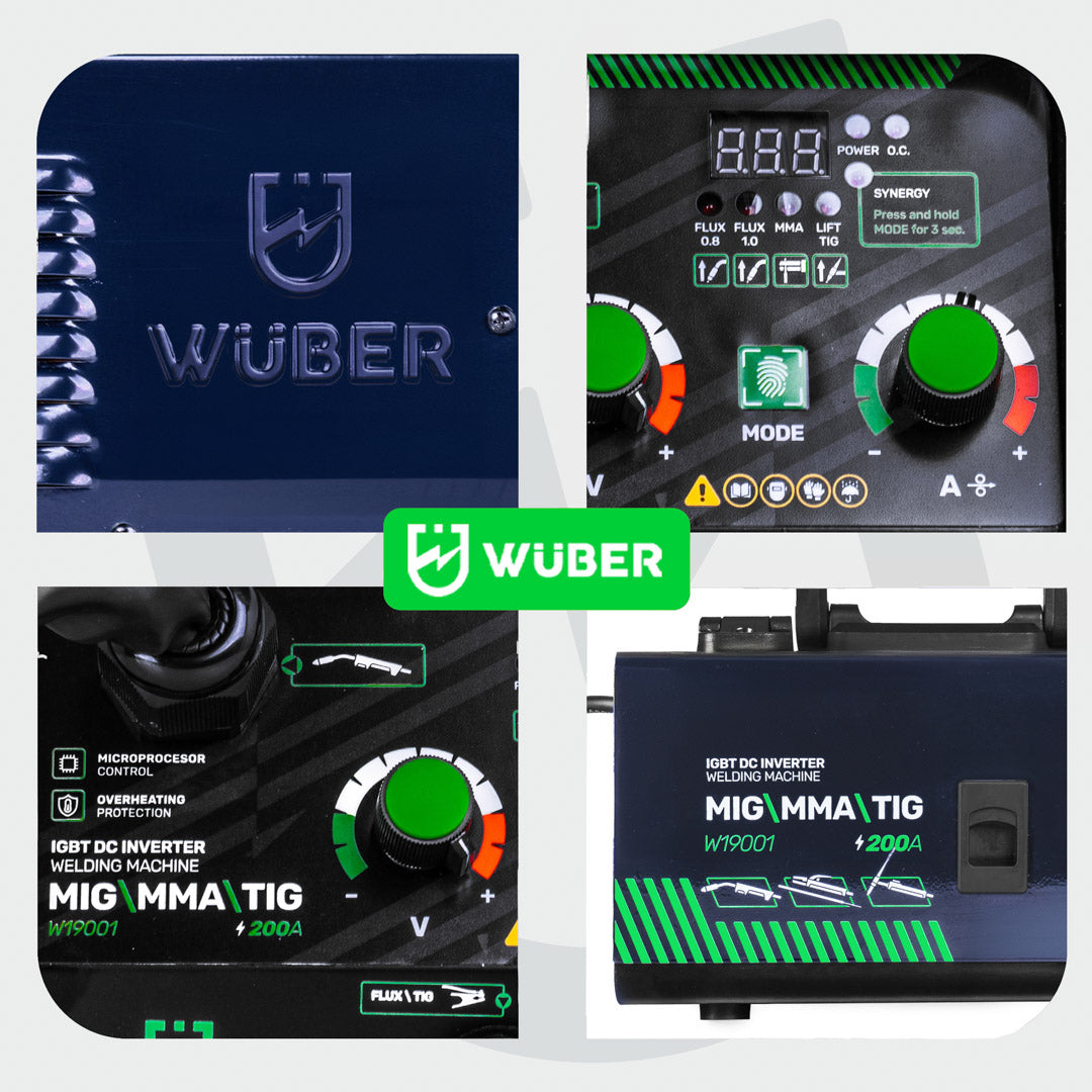 Zbliżenie na szczegóły w spawarce 200 A