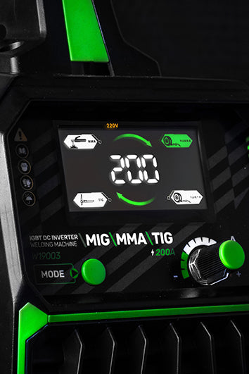 Wyświetlacz LCD w spawarkach 4,5 kVa WUBER