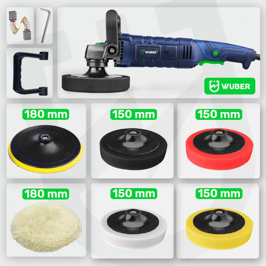 Średnice gąbek polerskich: 180, 150, 150, 180, 150, 150 mm kod W21001