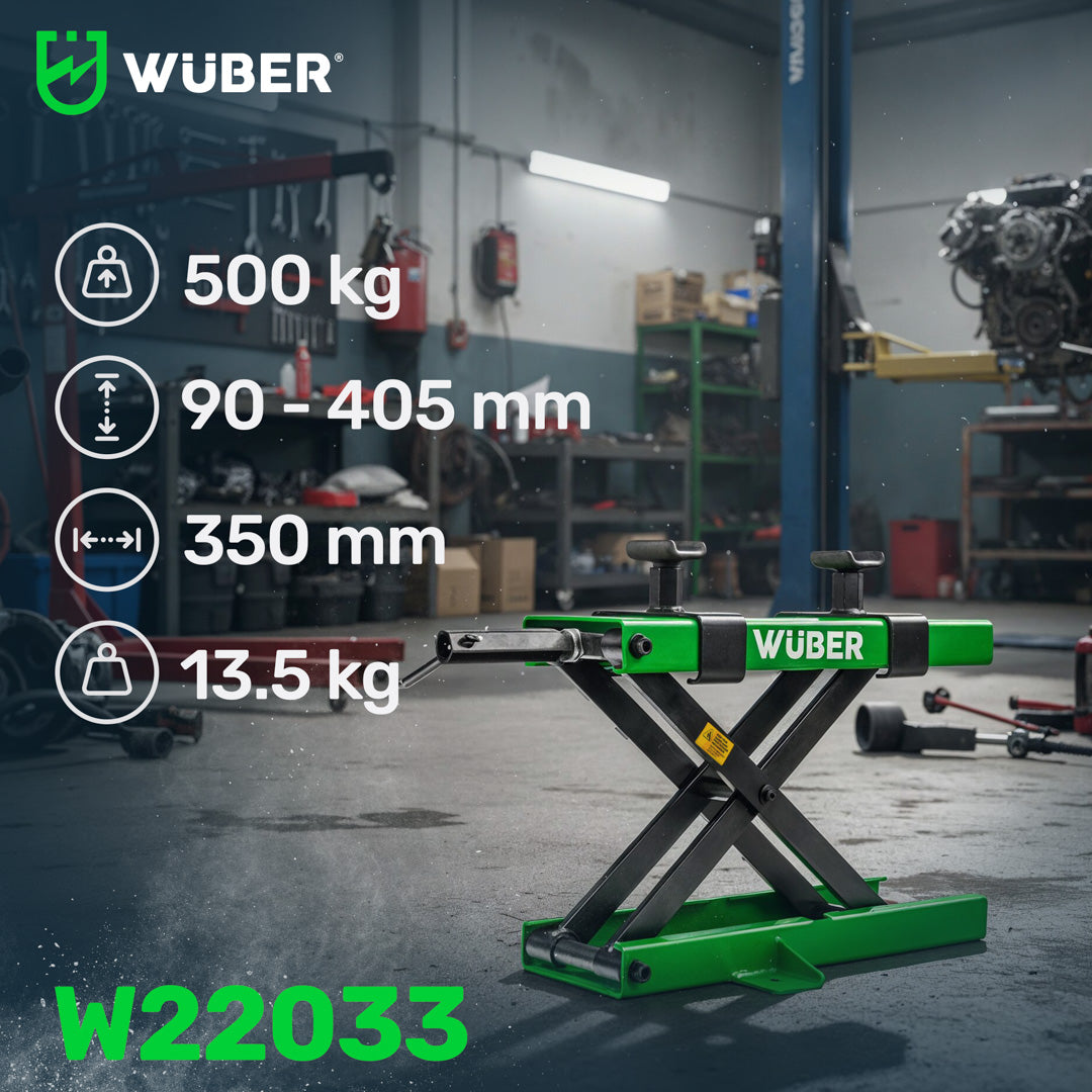 Podnośnik trapezowy motocyklowy śrubowy 500 kg WUBER