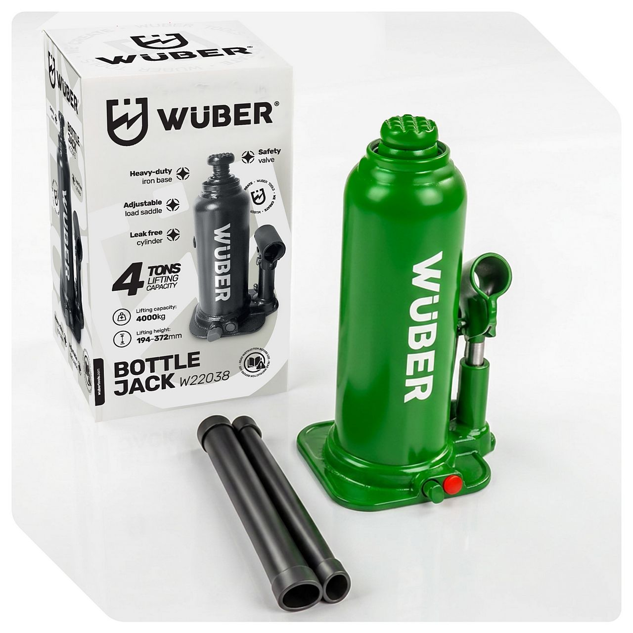 Podnośnik słupkowy hydrauliczny 4 t 194-372 mm WUBER
