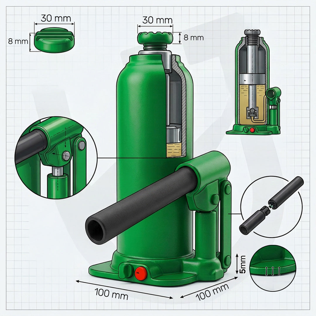 Podnośnik słupkowy hydrauliczny 6 t 216-413 mm WUBER