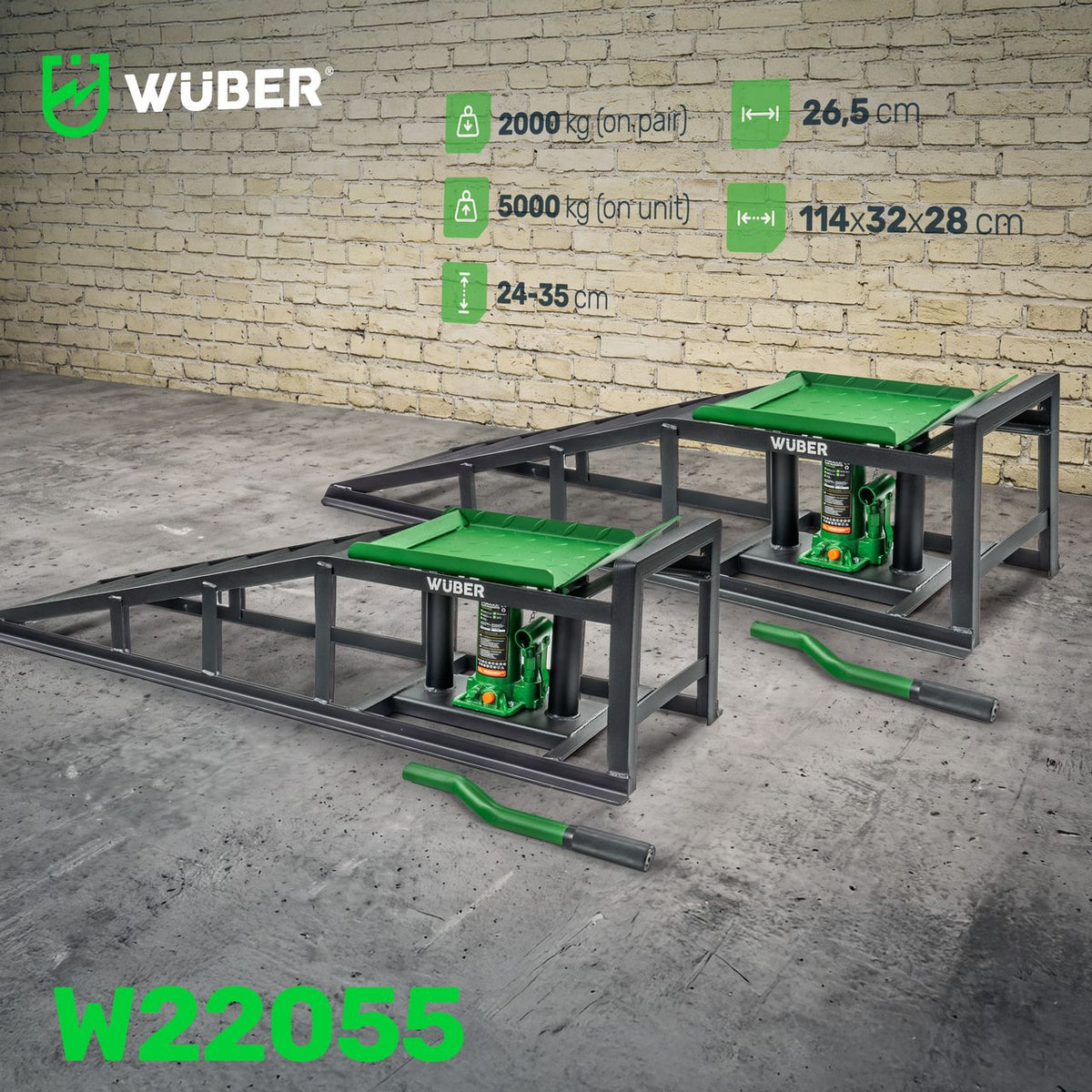 Najazdy samochodowe z podnośnikiem hydraulicznym 5 t WUBER