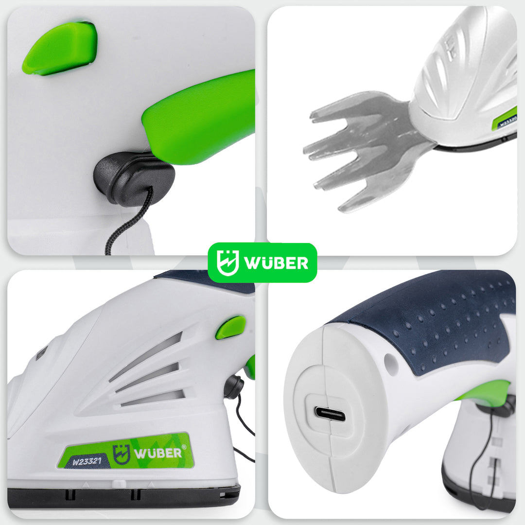 Trymer do żywopłotu trawy akumulatorowy 3,6 V 83 mm USB-C WUBER
