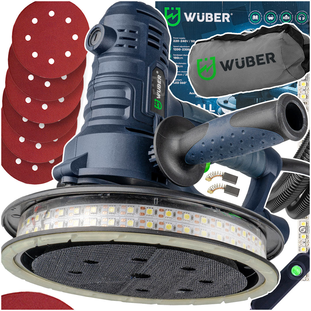 Szlifierka do gładzi 800 W LED +15 papierów WUBER