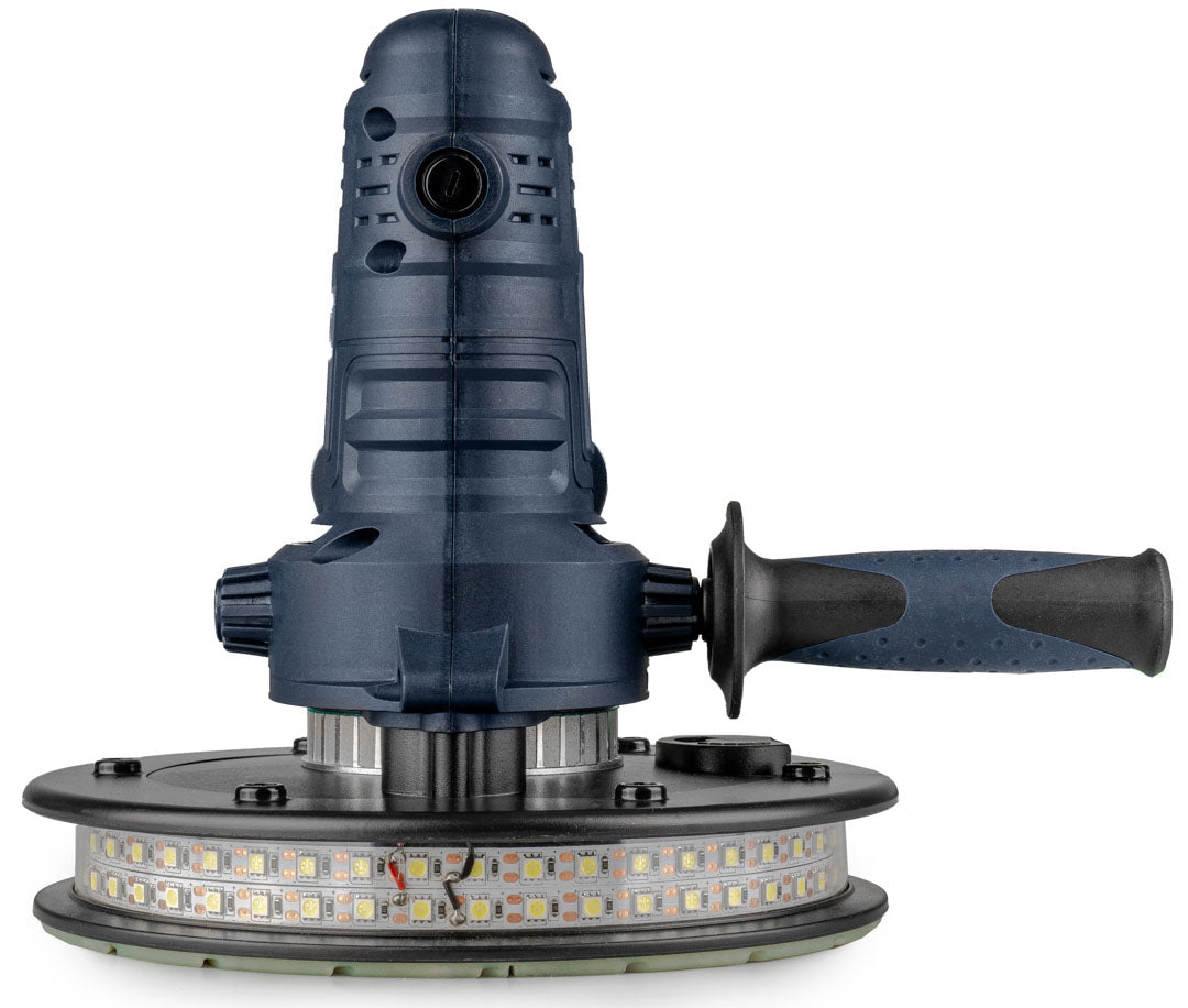 Szlifierka z dodatkowym uchwytem - widok z przodu