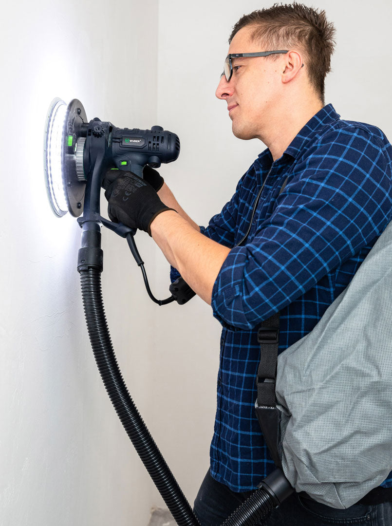 Szlifowanie ścian szlifierką do gładzi WUBER W26602