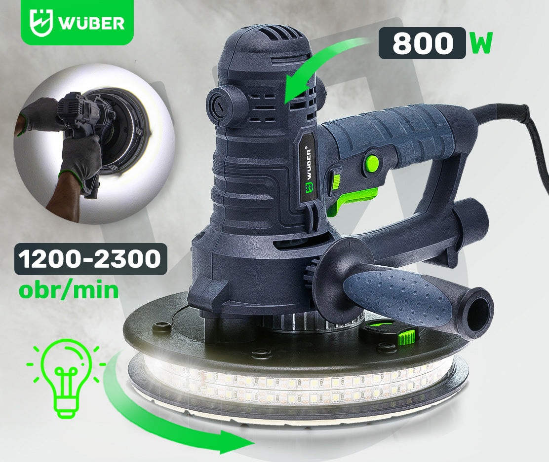 Moc 800 W i prędkość obrotowa od 1200 do 2300 obr./min w szlifierce W26602