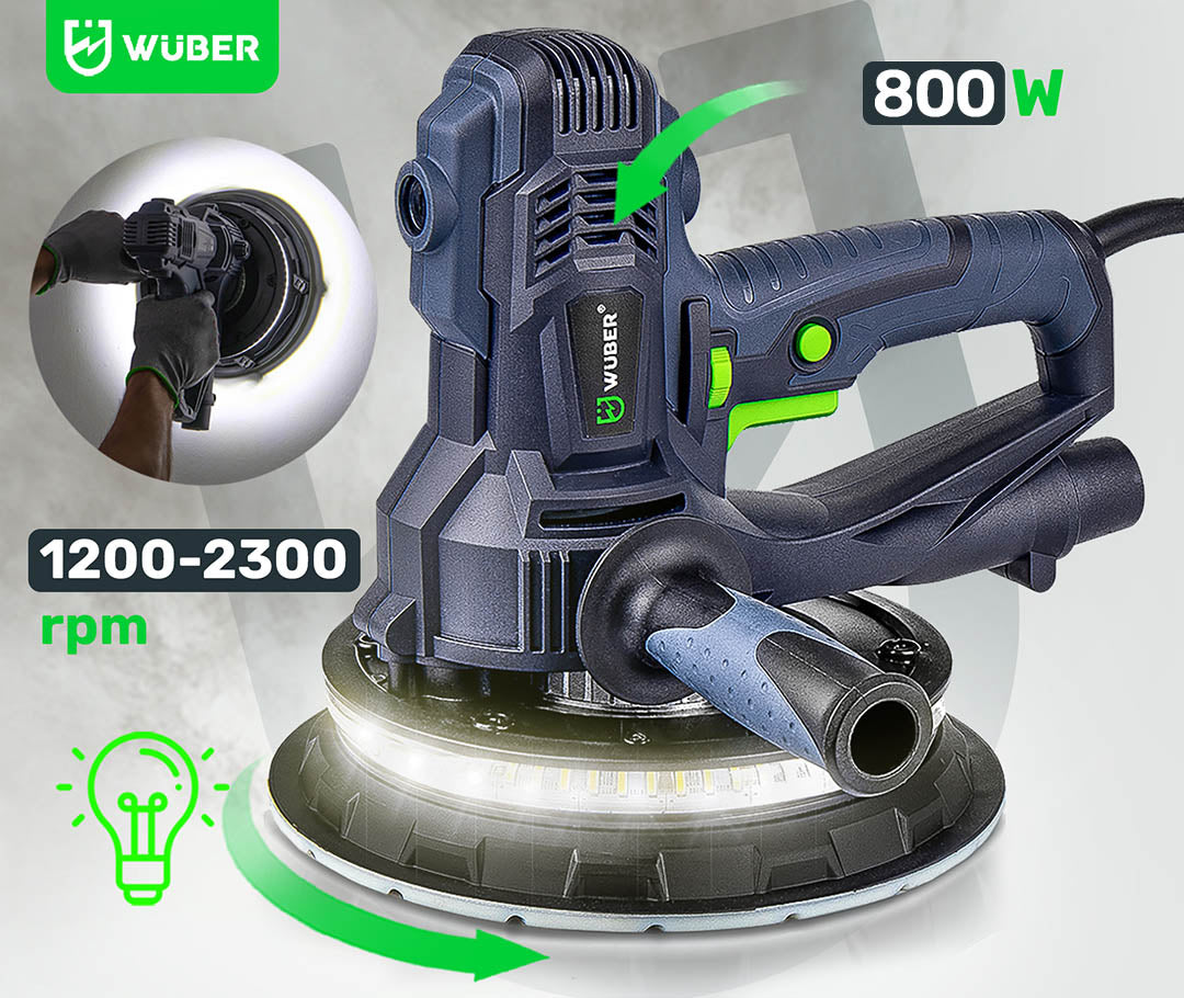 Moc 800 W i prędkość obrotowa od 1200 do 2300 obr./min w szlifierce W26603