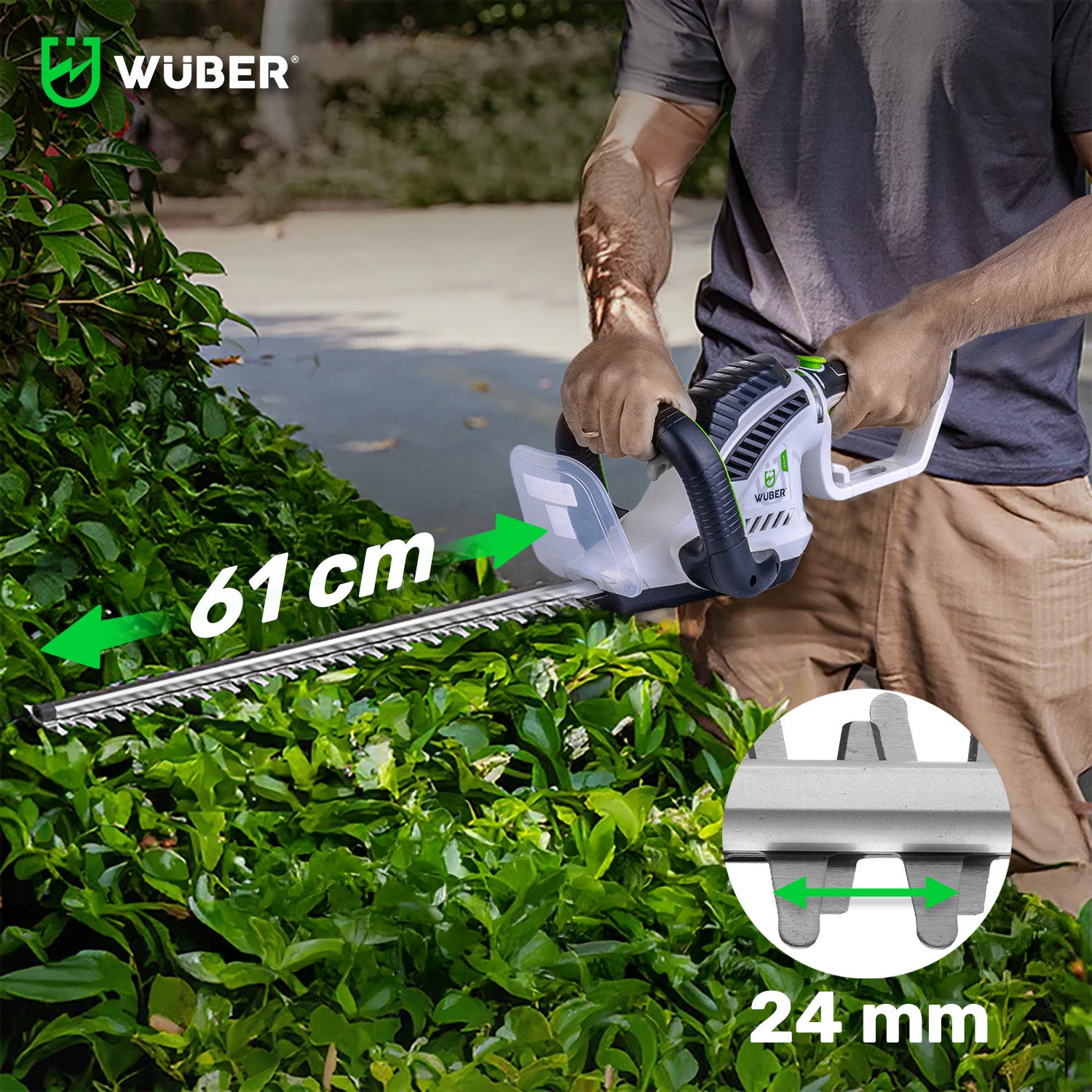 Nożyce elektryczne do żywopłotu 620 W 61 cm WUBER