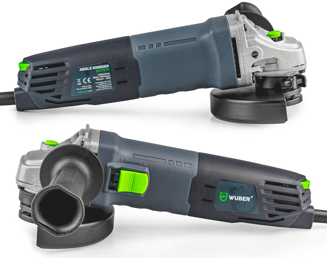 Szlifierka kątowa bez zamontowanej tarczy - widok z obu boków
