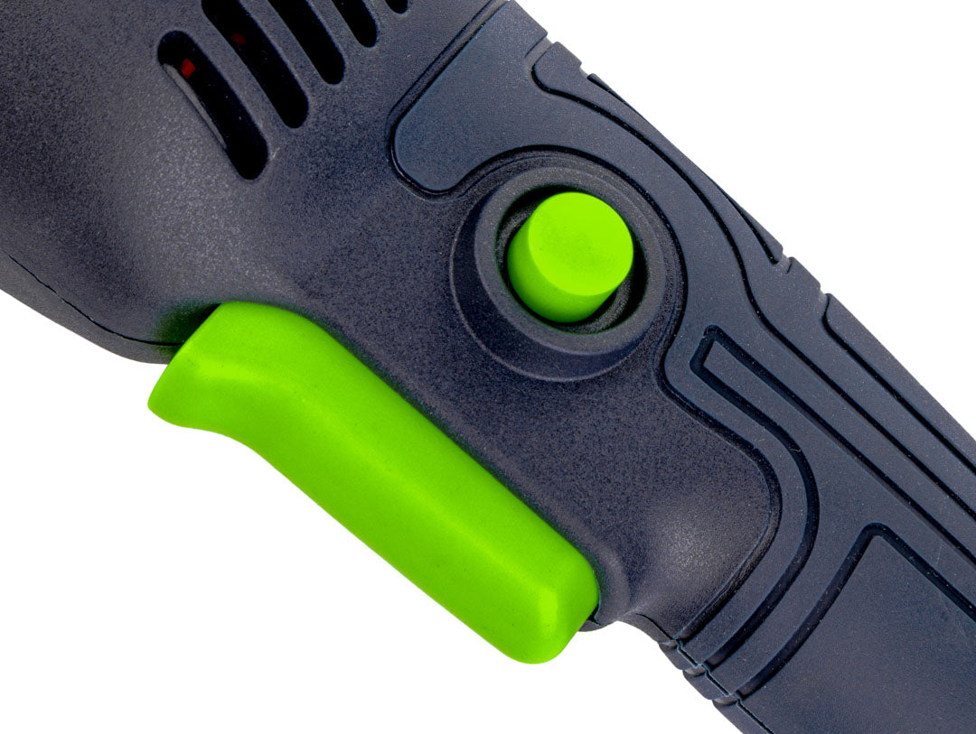 Przycisk blokady pracy ciągłej i włączania urządzenia w szlifierce kątowej W27474