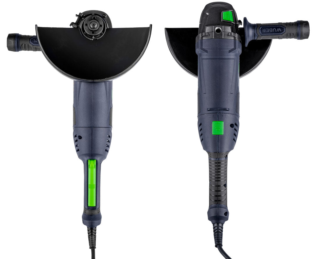 Szlifierka kątowa elektryczna WUBER - widok z tyłu i z przodu W27480