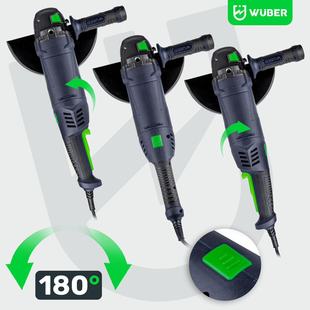 Obrotowa rękojeść 180 stopni w szlifierce kątowej elektrycznej W27480