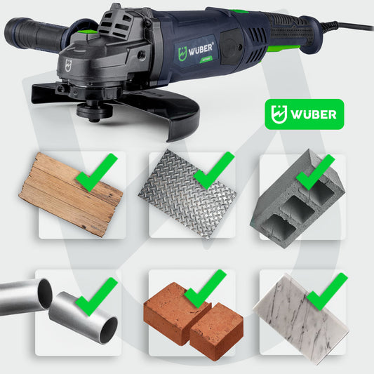 Materiały wykorzystywane do pracy z szlifierką W27480 - drewno, metal, stal, beton, cegła, glazura