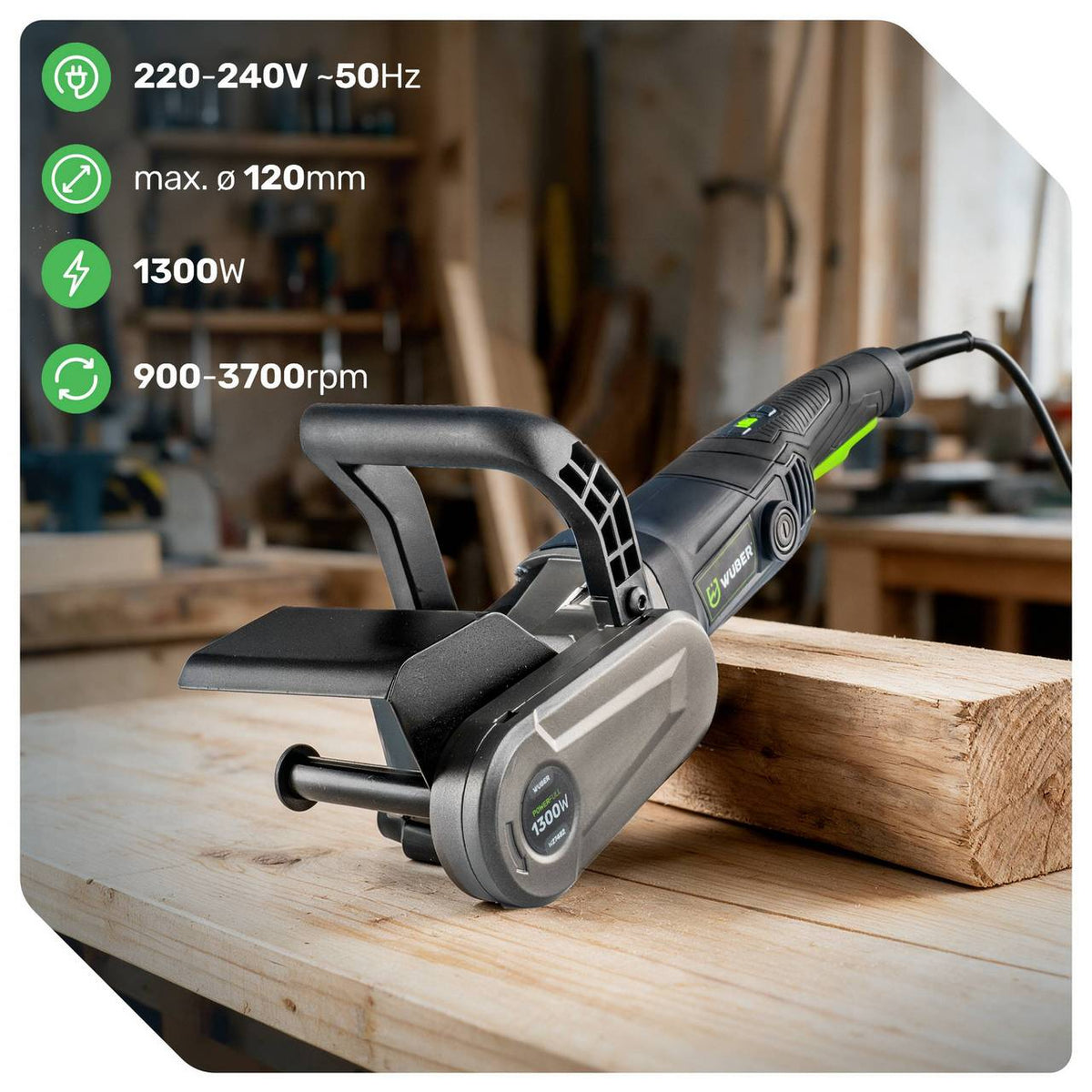 Satyniarka do drewna i metalu 1300 W elektryczna WUBER