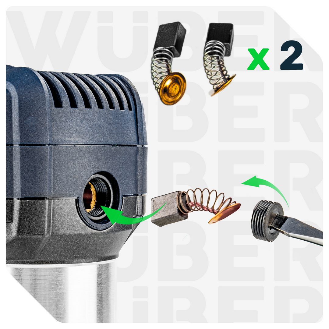 Wymiana szczotek węglowych w frezarce górnowrzecionowej W28402 WUBER