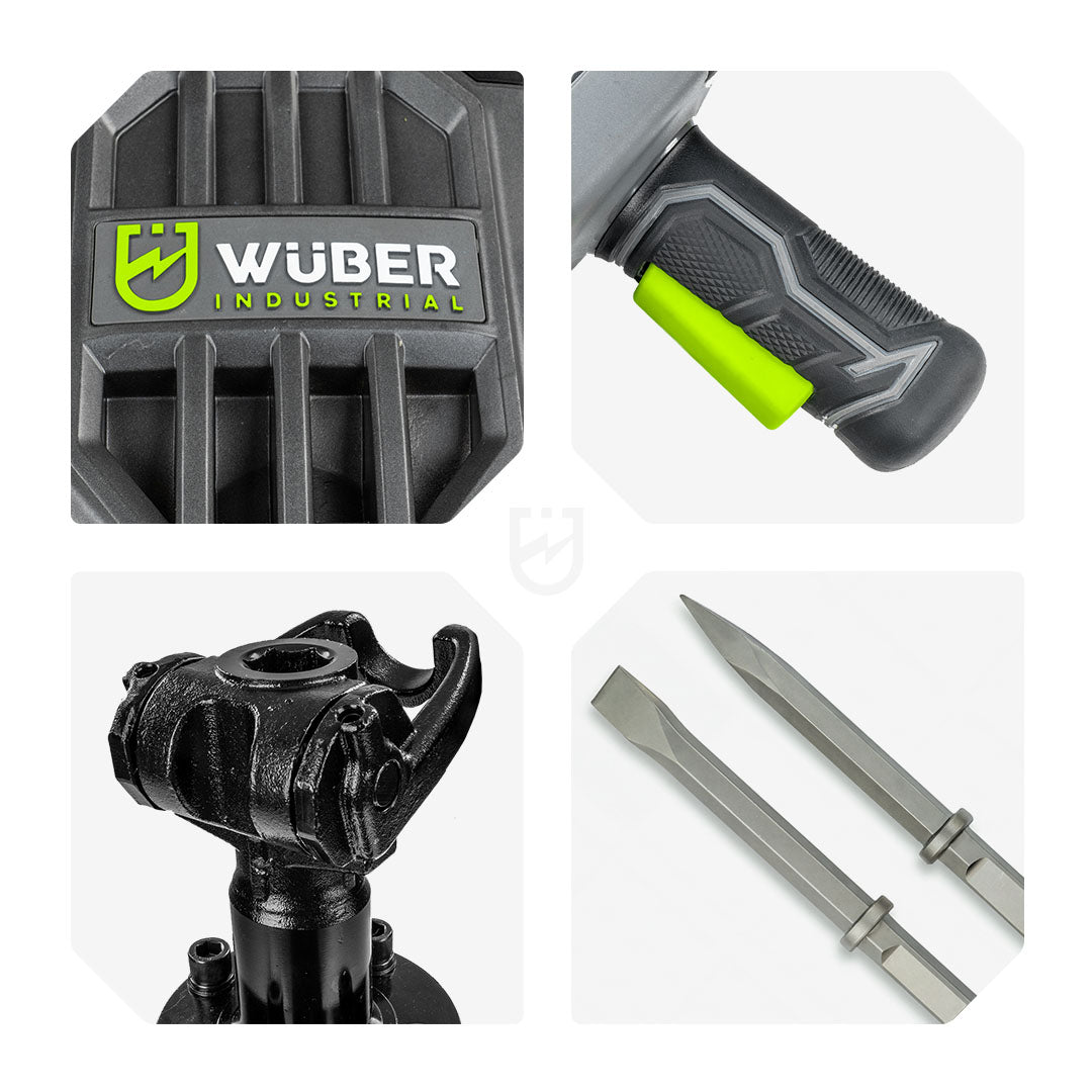 Młot wyburzeniowy udarowy 2100 W 85 J + dłuta i walizka WUBER