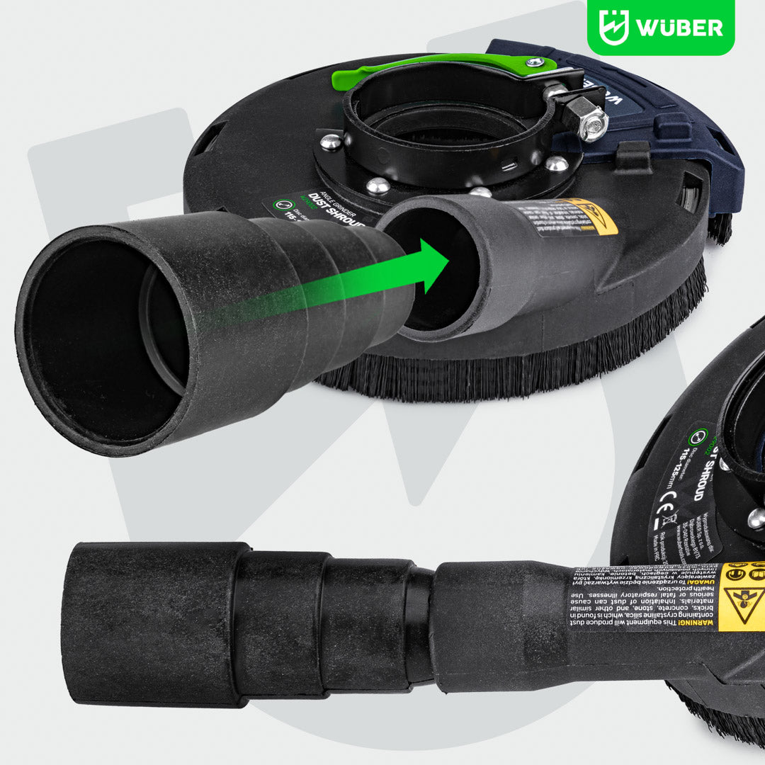 Mocowanie przejściówki do odkurzacza na osłonę do szlifierki kątowej