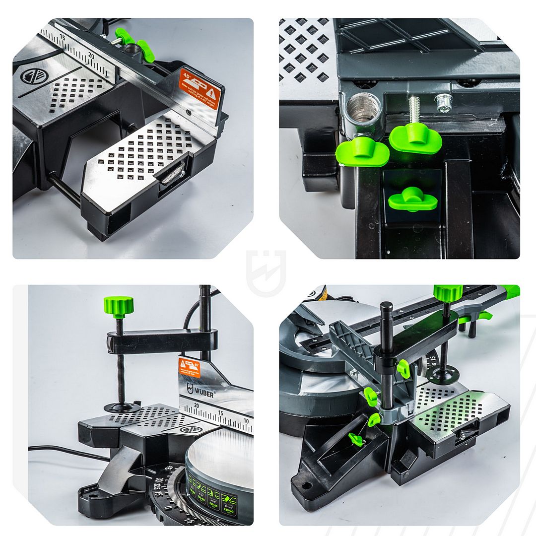 Ukośnica z posuwem do drewna z laserem i tarczą 305 mm WUBER