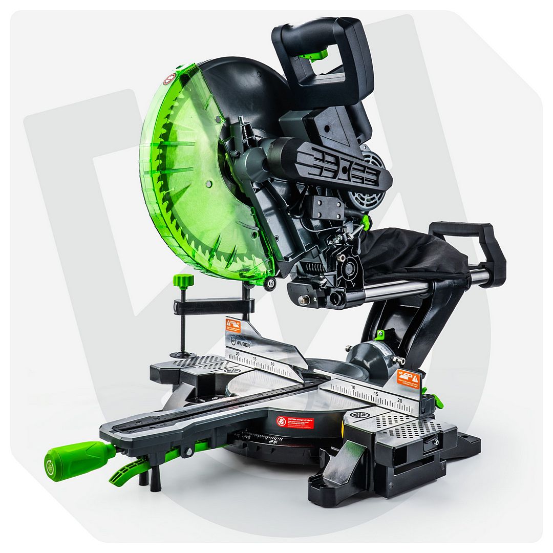 Ukośnica z posuwem do drewna z laserem i tarczą 305 mm WUBER