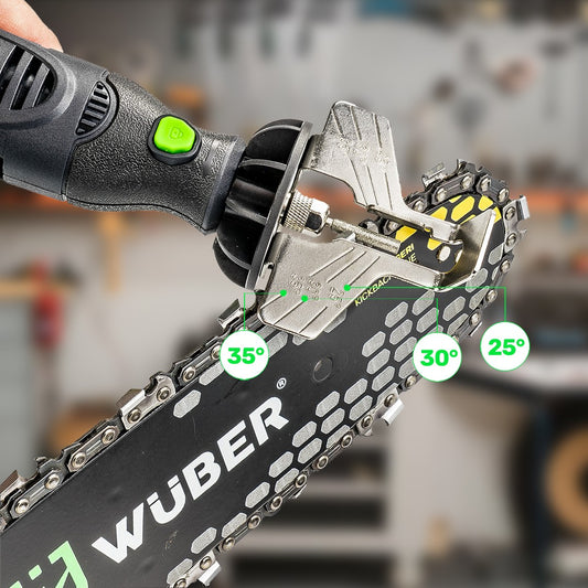 Bezprzewodowa mini ostrzałka do łańcuchów i ostrzy WUBER