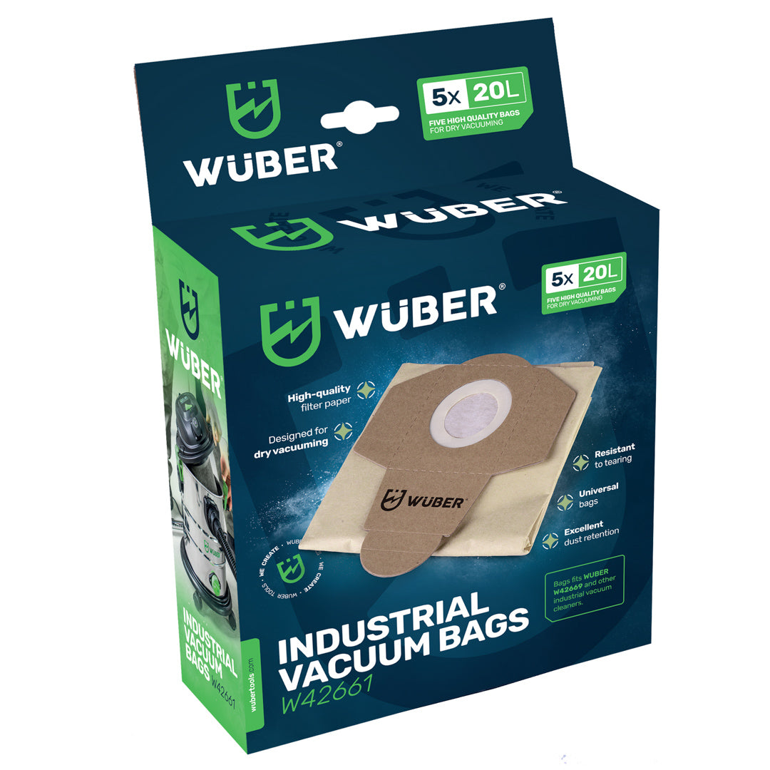 5x Worki do odkurzacza przemysłowego 20 l WUBER