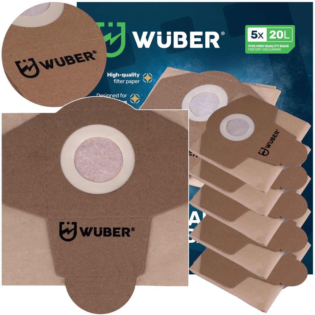 5x Worki do odkurzacza przemysłowego 20 l WUBER
