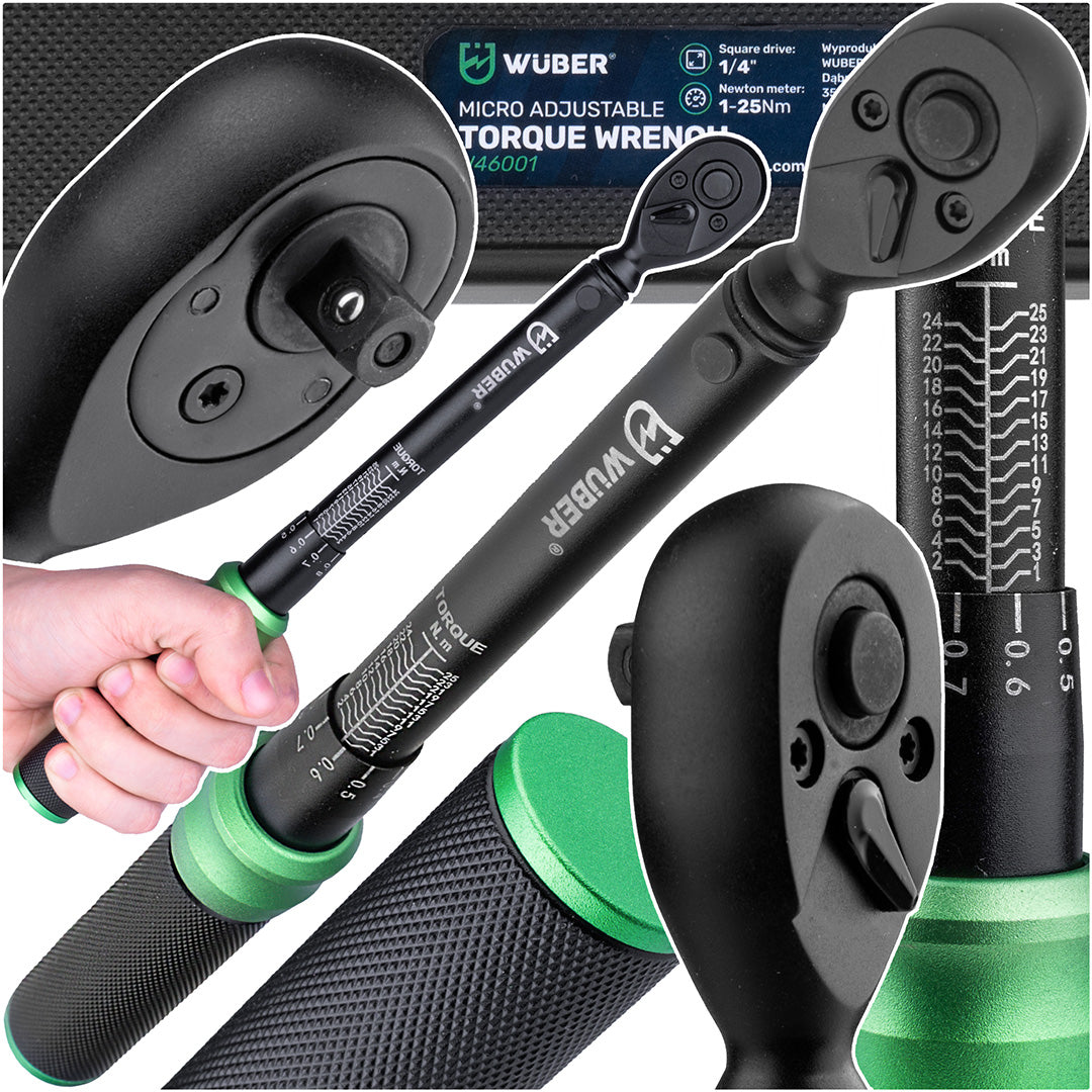 Klucz dynamometryczny 1/4" 1-25 Nm WUBER