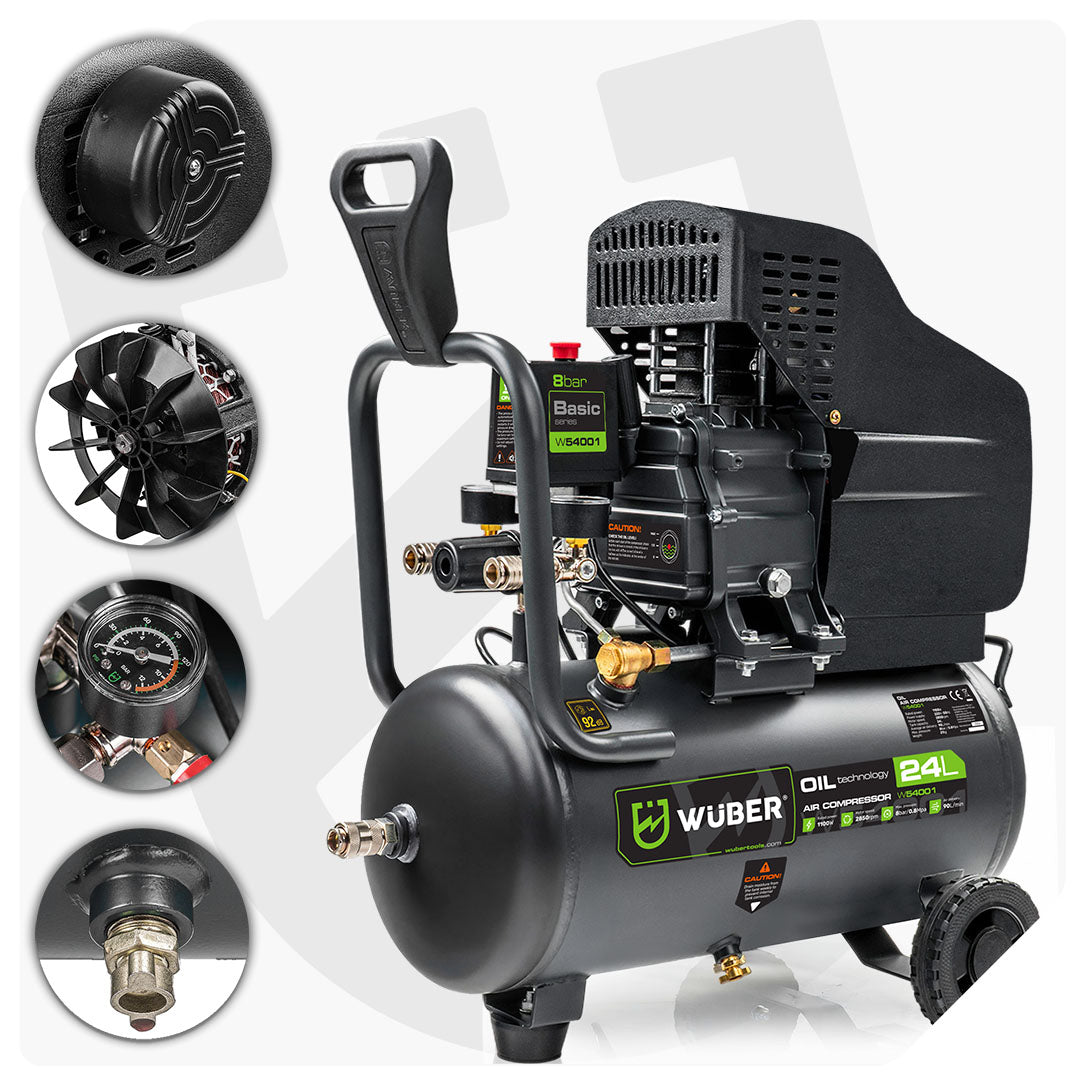 Kompresor olejowy 8 bar 24 l 1100 W WUBER