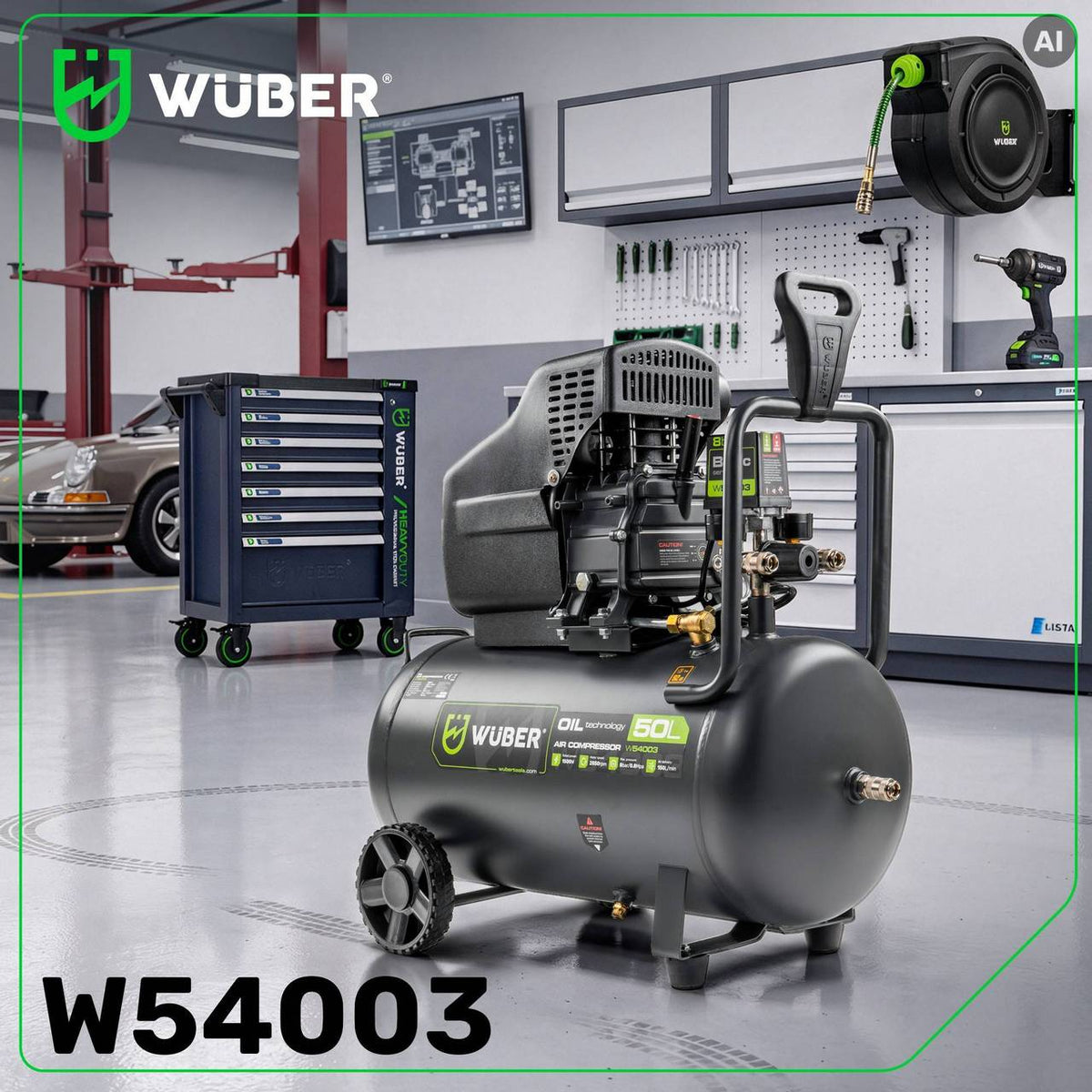 Kompresor olejowy 8 bar 50 l 1500 W WUBER