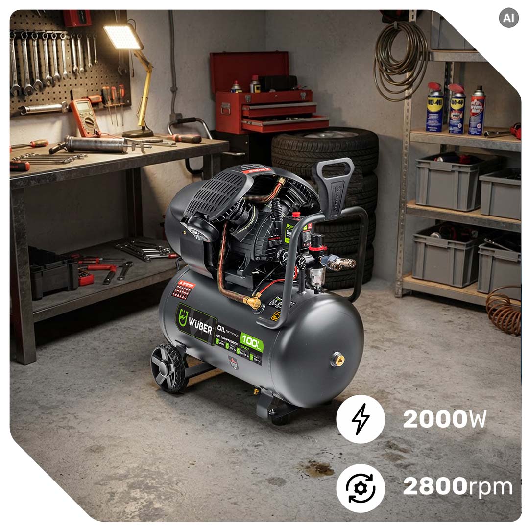 Kompresor olejowy 8 bar 100 l 2000 W WUBER