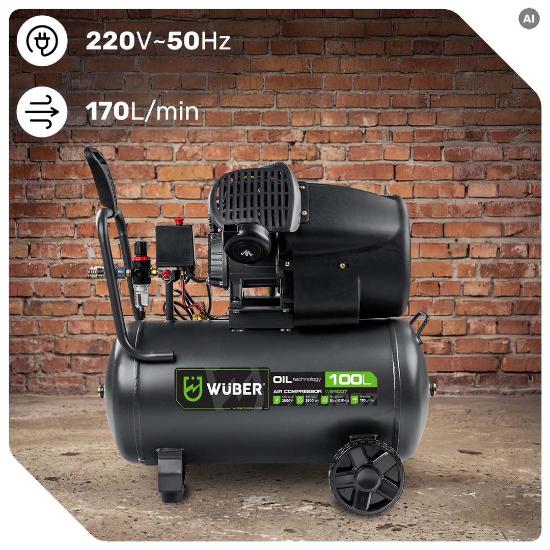 Kompresor olejowy 8 bar 100 l 2000 W WUBER