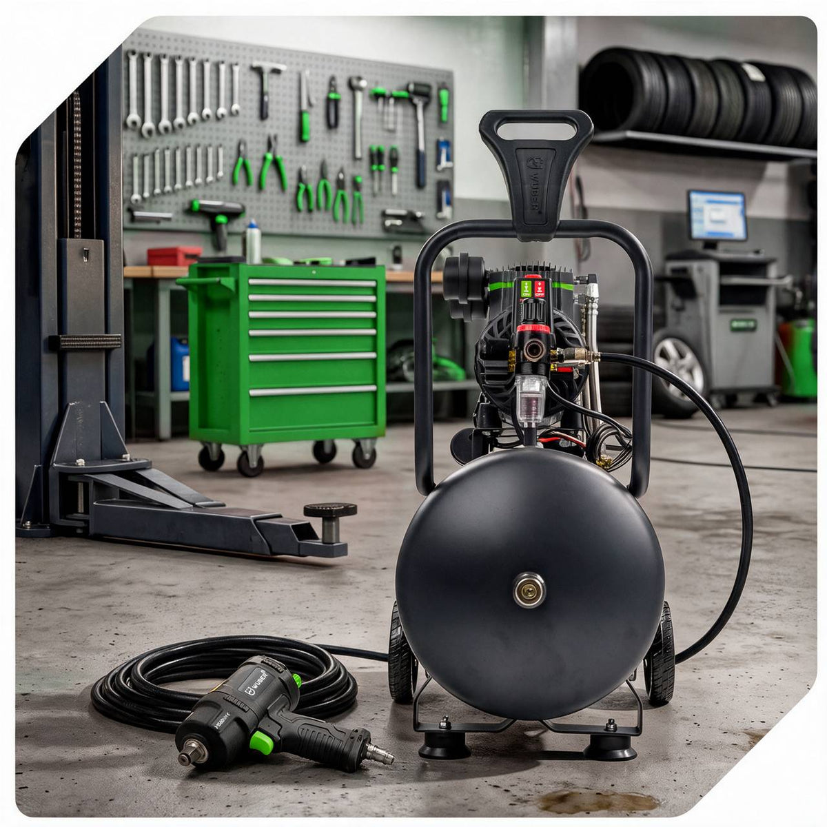 Kompresor bezolejowy 8 bar 50 l 1500 W WUBER