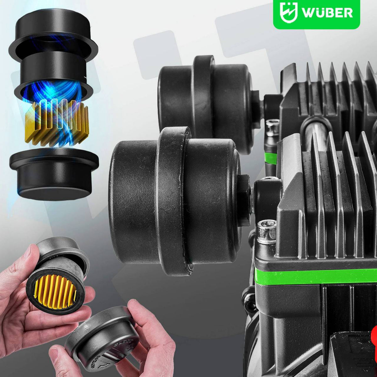 Kompresor bezolejowy 8 bar 50 l 1500 W WUBER
