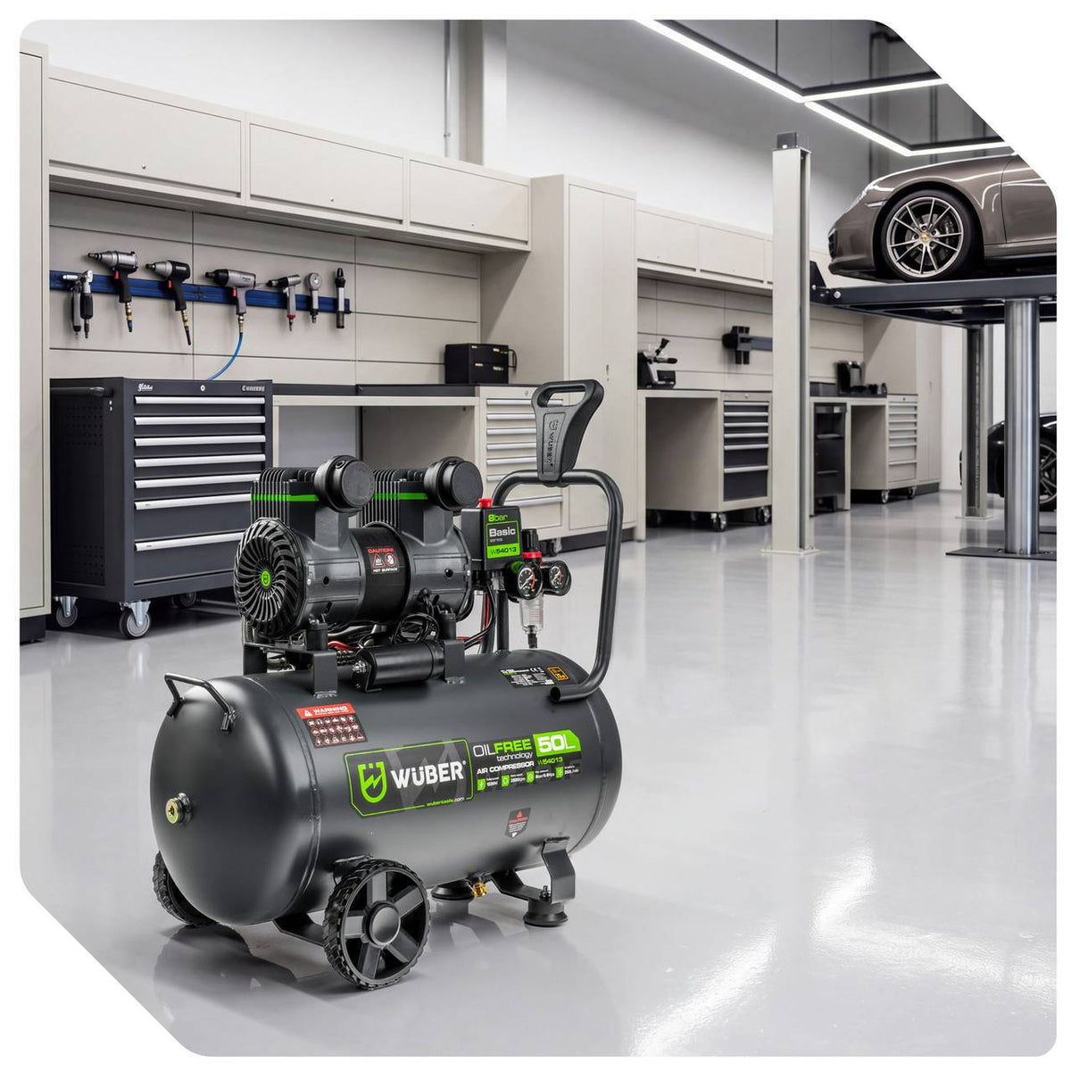 Kompresor bezolejowy 8 bar 50 l 1500 W WUBER