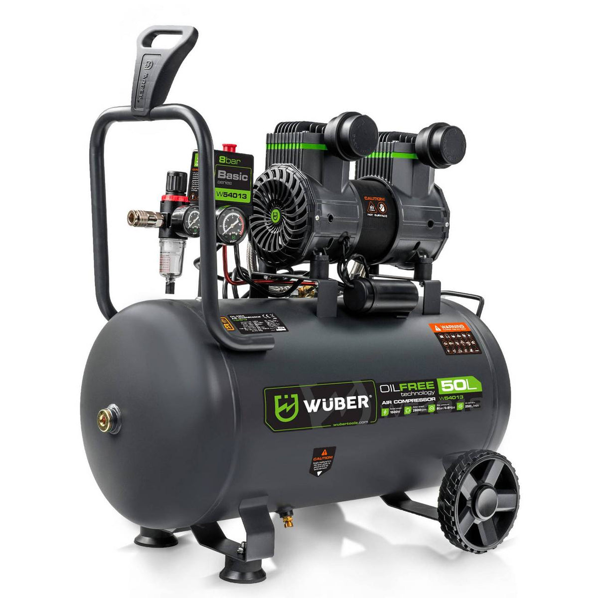 Kompresor bezolejowy 8 bar 50 l 1500 W WUBER