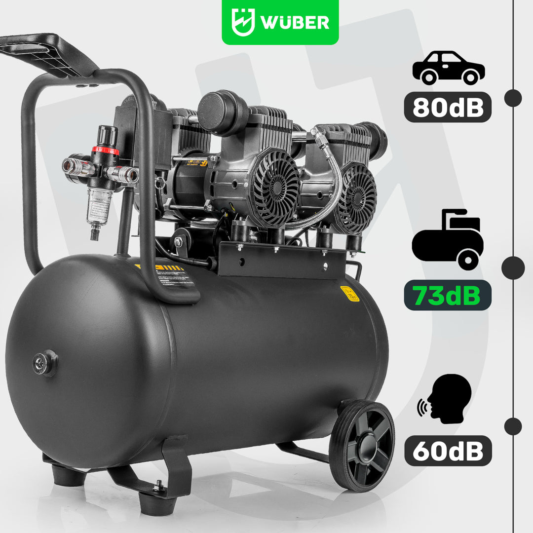 Kompresor bezolejowy 50 l 1600 W 4 cylindry WUBER