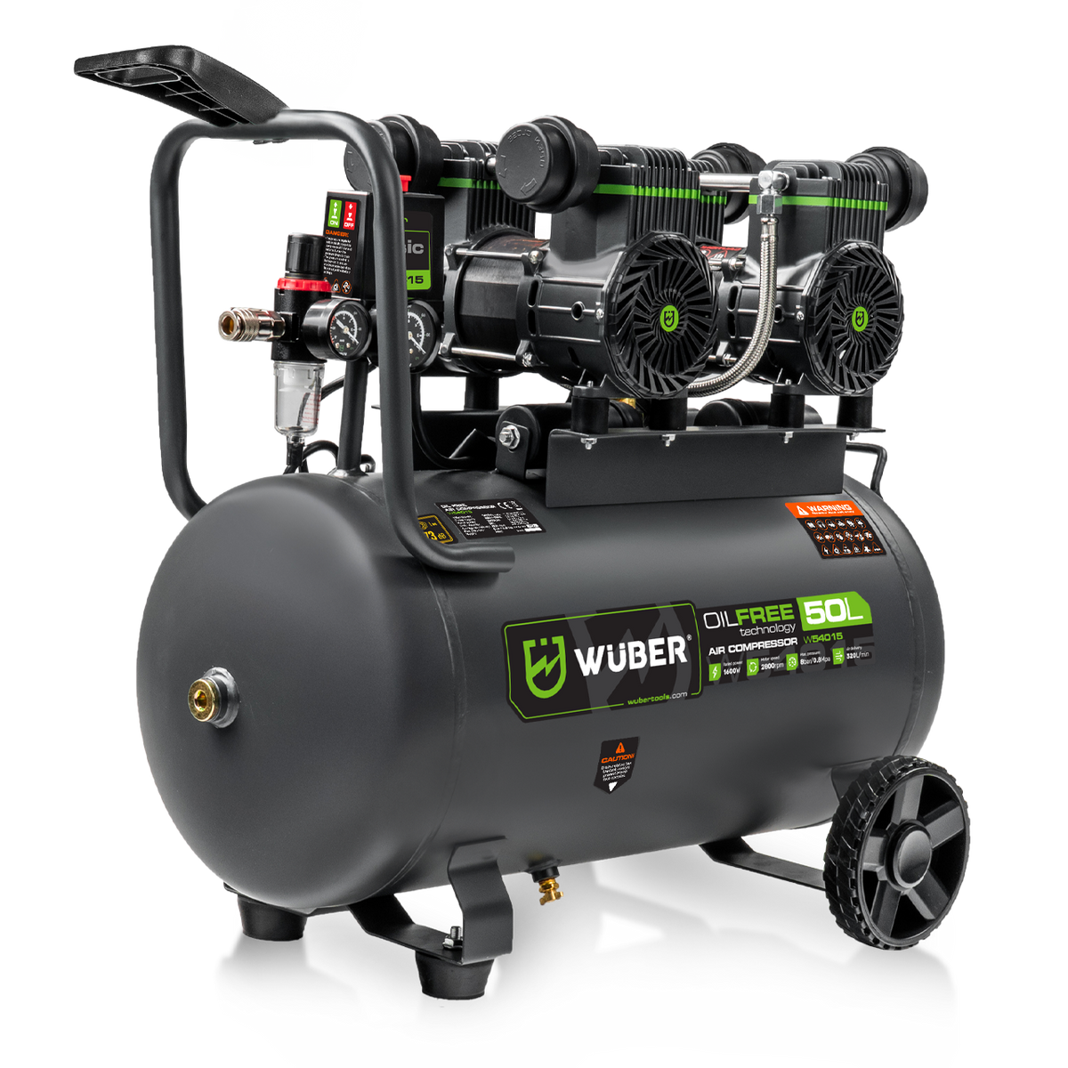 Kompresor bezolejowy 8 bar 50 l 1600 W 4 cylindry WUBER