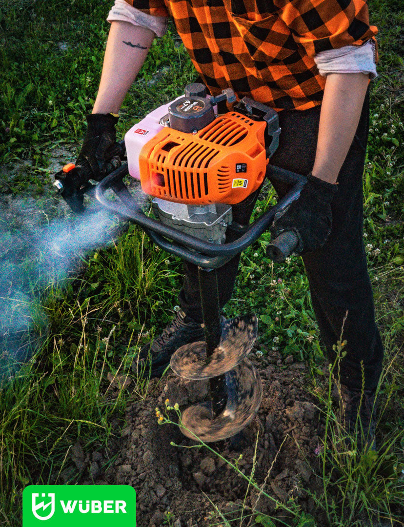 Spalinowa wiertnica glebowa 6,7 KM +3 wiertła i przedłużka WUBER