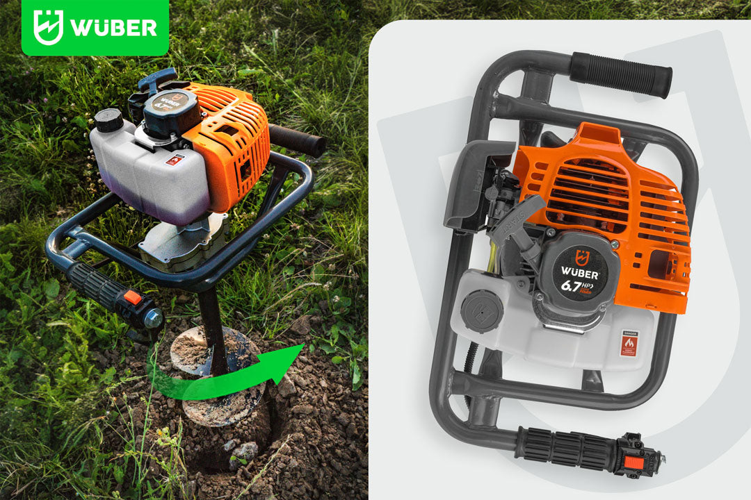 Spalinowa wiertnica glebowa 6,7 KM +3 wiertła i przedłużka WUBER