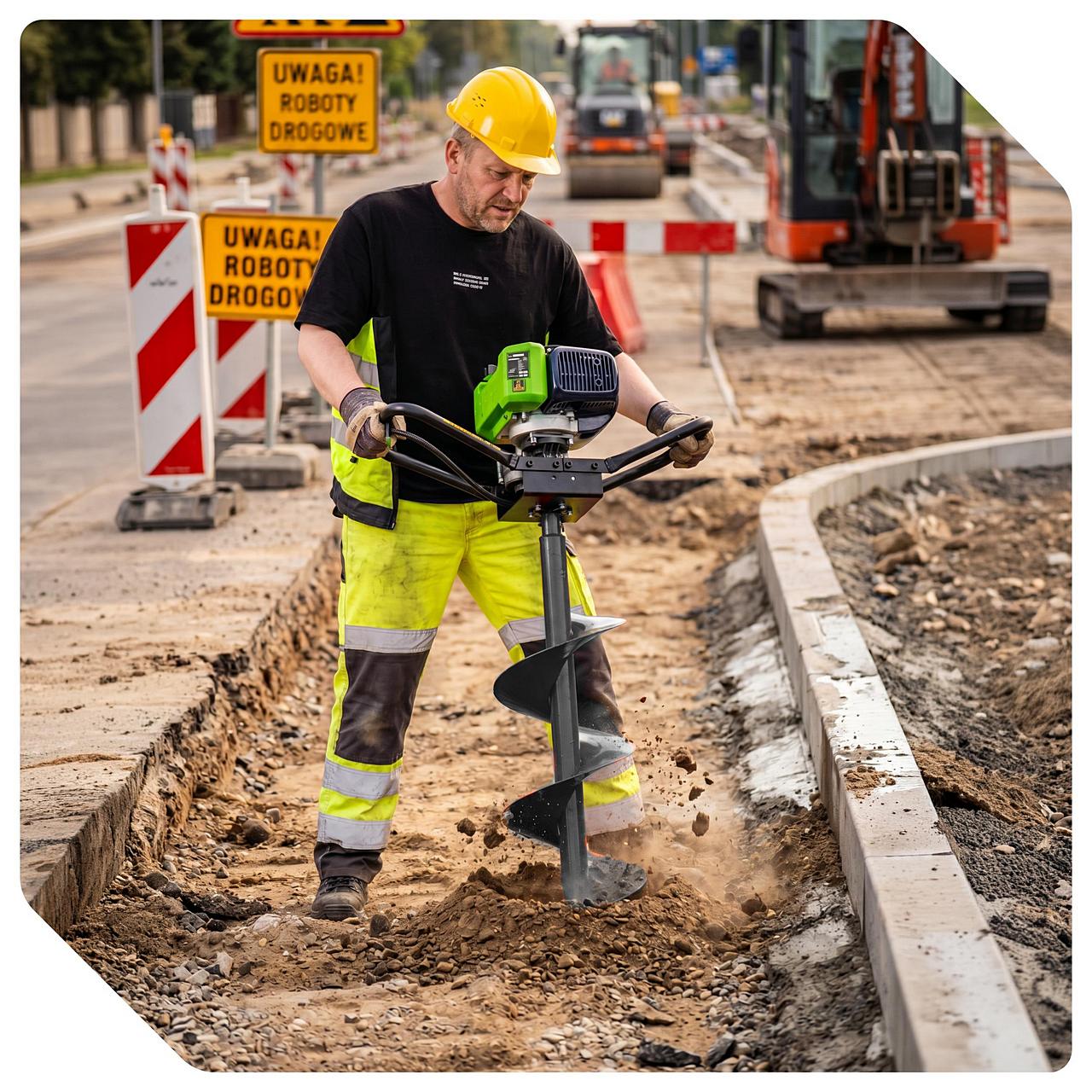 Wiertnica spalinowa do gleby ziemi świder 2 KM z przedłużką WUBER