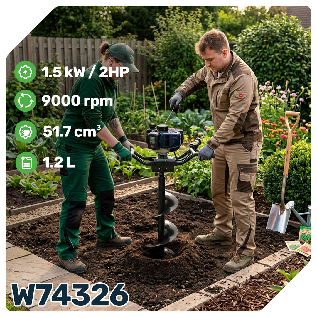 Dwuosobowa wiertnica spalinowa do gleby ziemi świder 2 KM +przedłużka WUBER