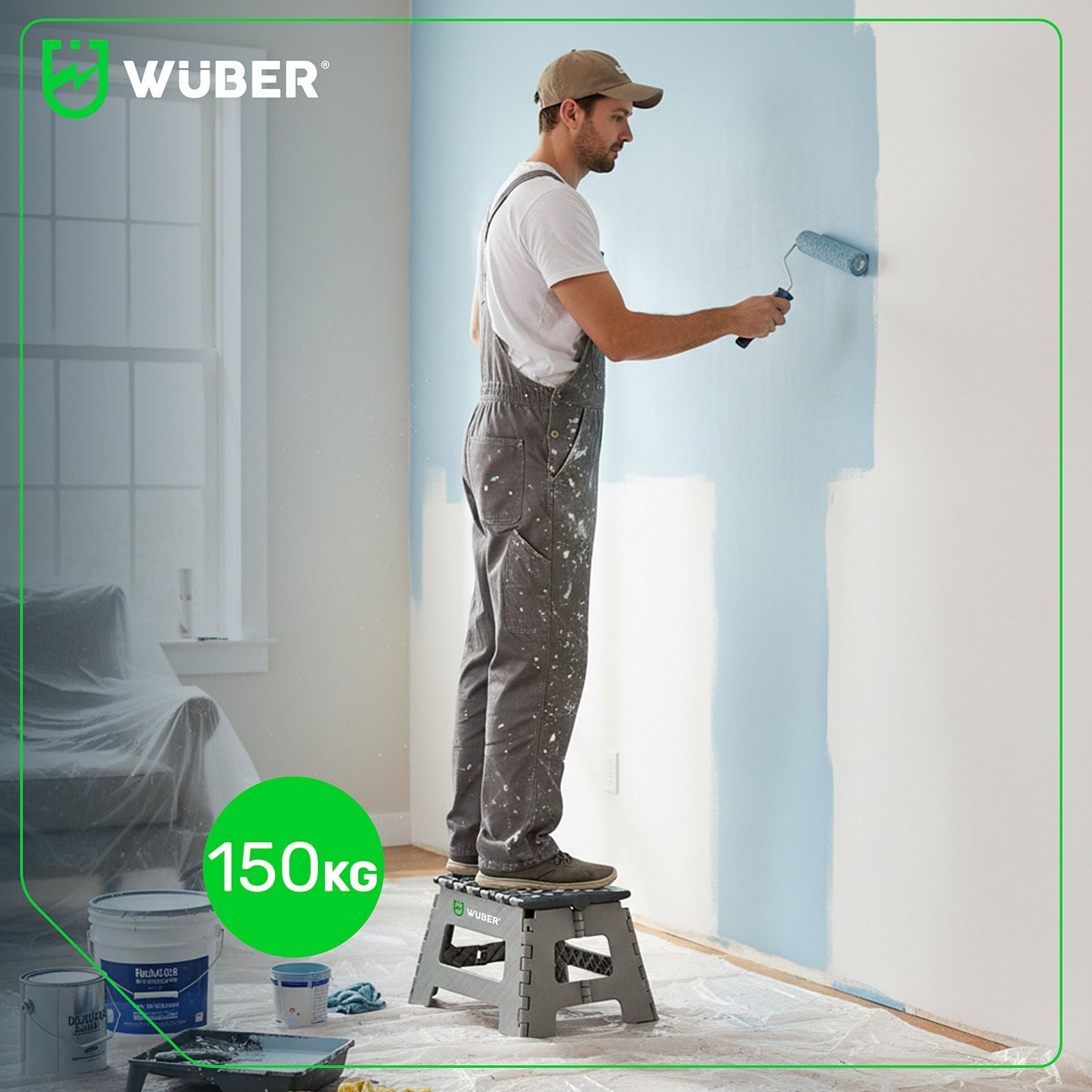 Taboret warsztatowy 150 kg 22 cm WUBER