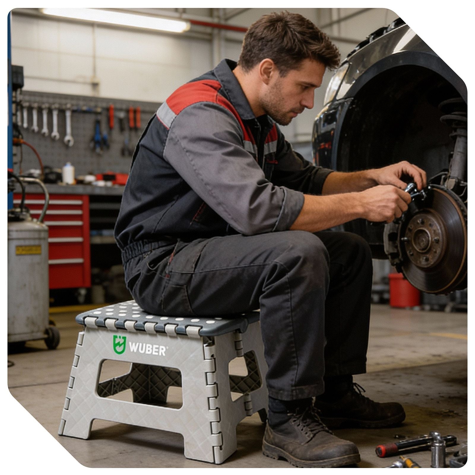 Taboret warsztatowy 150 kg 22 cm WUBER