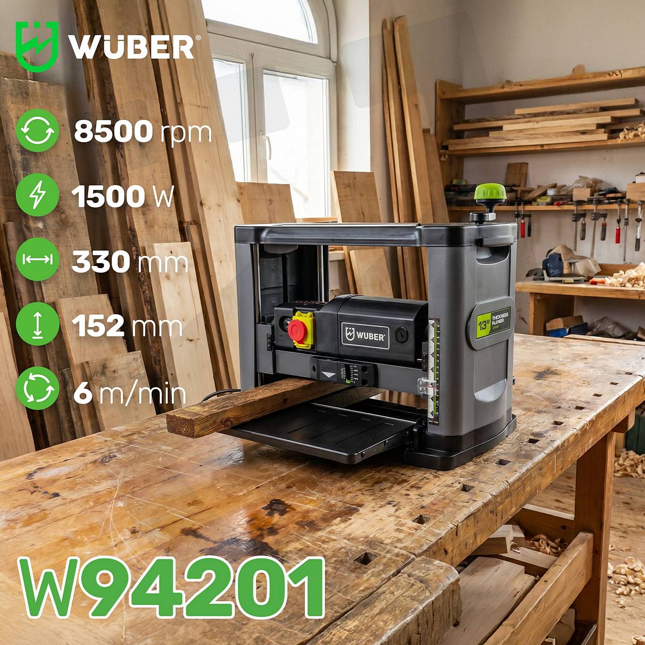Grubościówka strugarka heblarka 330 mm WUBER